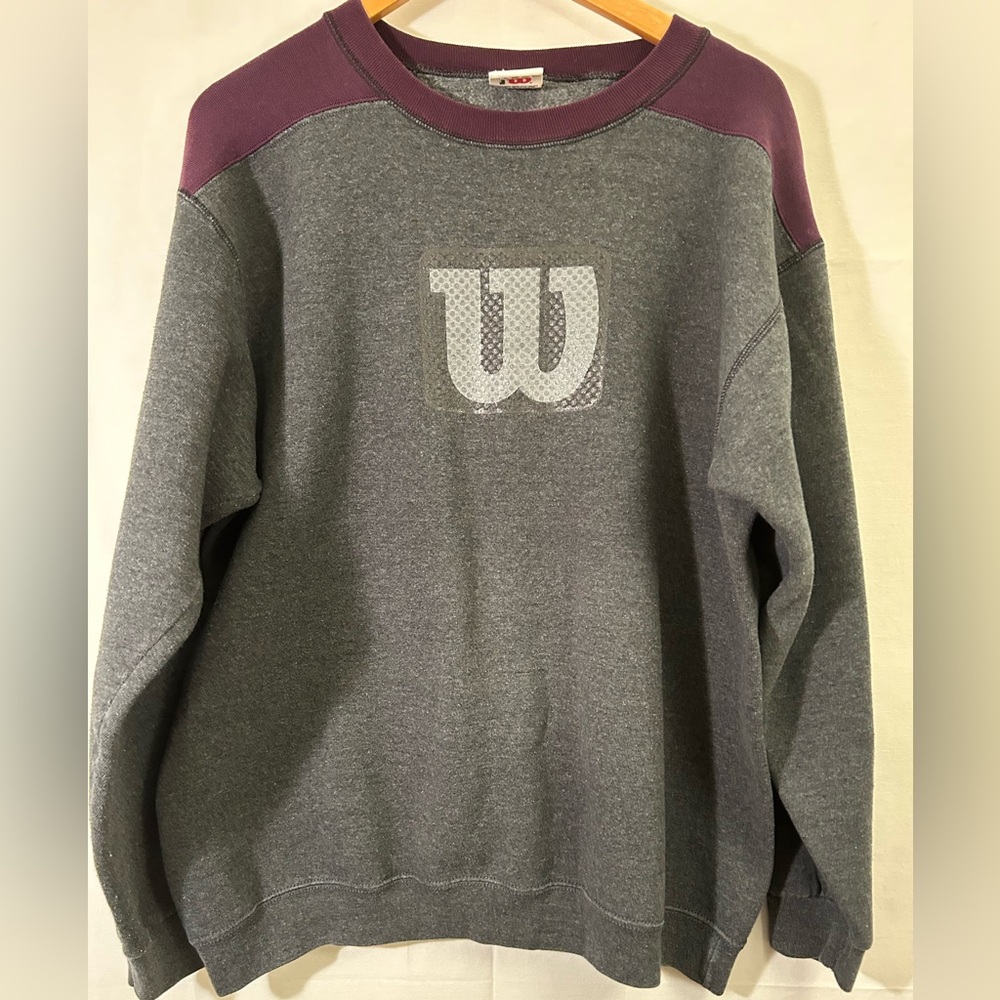 Wilson Vintage 90’s Gray and Purple Men's Sweatshirt Size XL